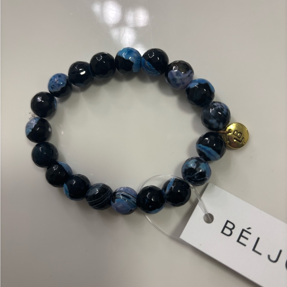 Black and Blue Beaded Bracelet